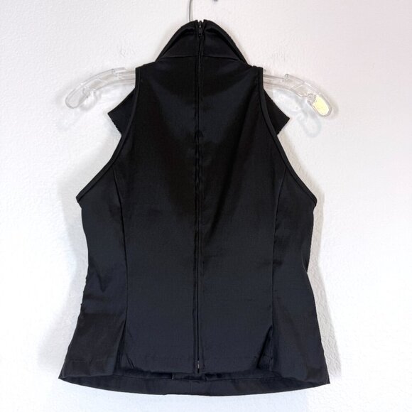 Tadashi Black Top Ruched Beaded Evening Formal Y2K 90s Small - Picture 2 of 8